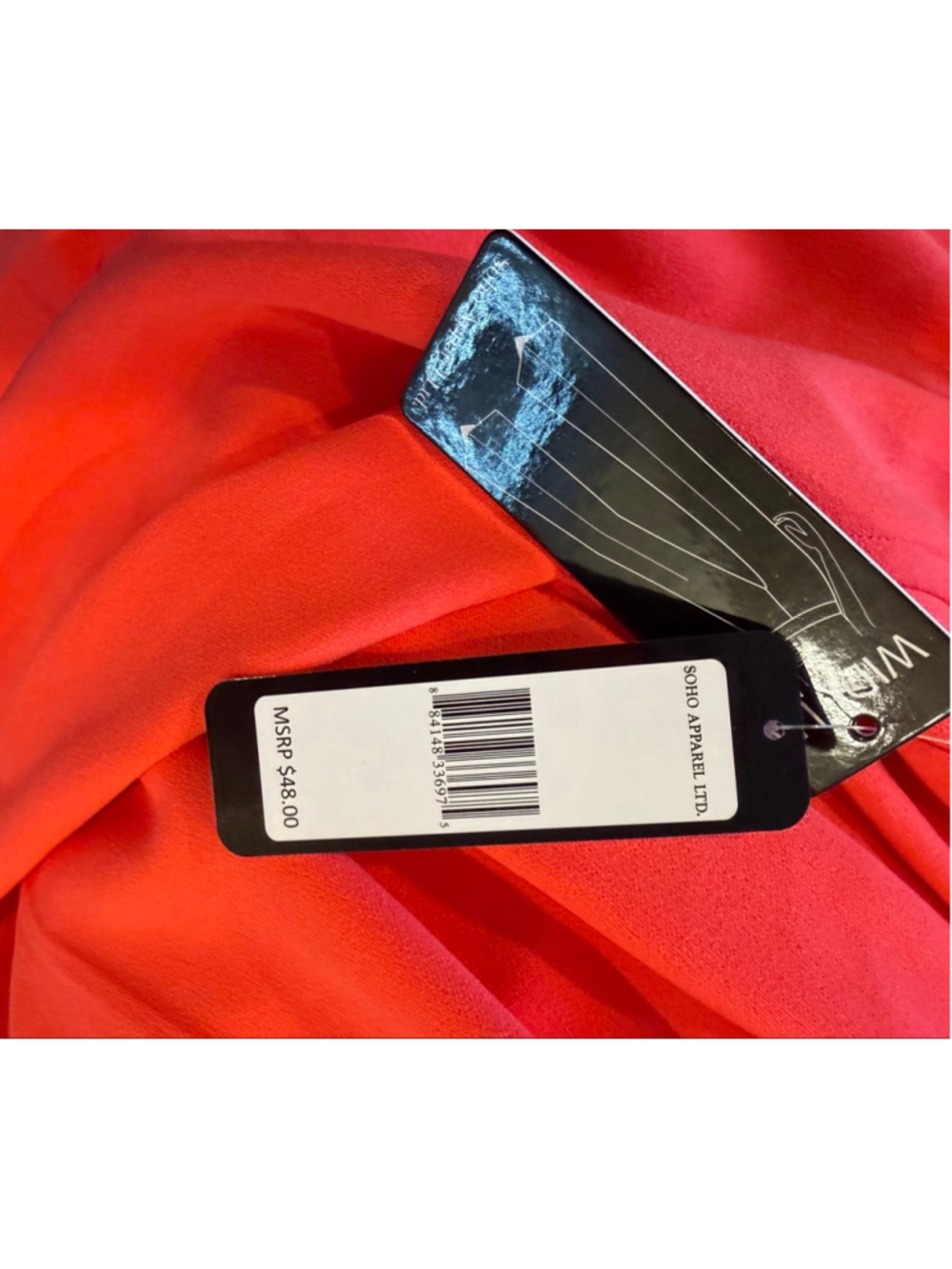 SOHO Apparel Ltd Wide Leg Sailor Pants Coral Red High Rise Size Large NWT - Picture 4 of 9